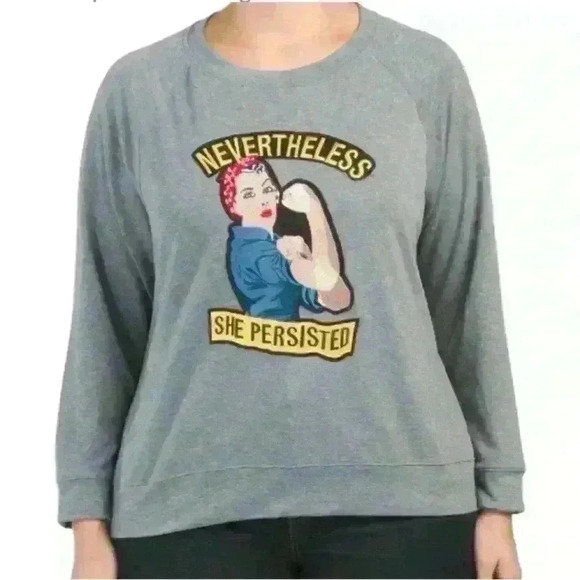 Melissa Masse Nevertheless She Persisted Rosie The Riveter Sweatshirt Size 1X - Picture 1 of 6